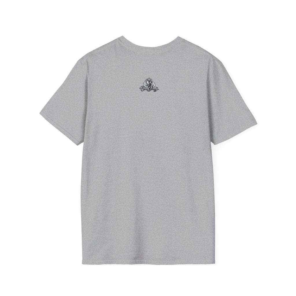 Upside Down Script T-Shirt — "I Mean What I Say" Minimal Front/Back Design