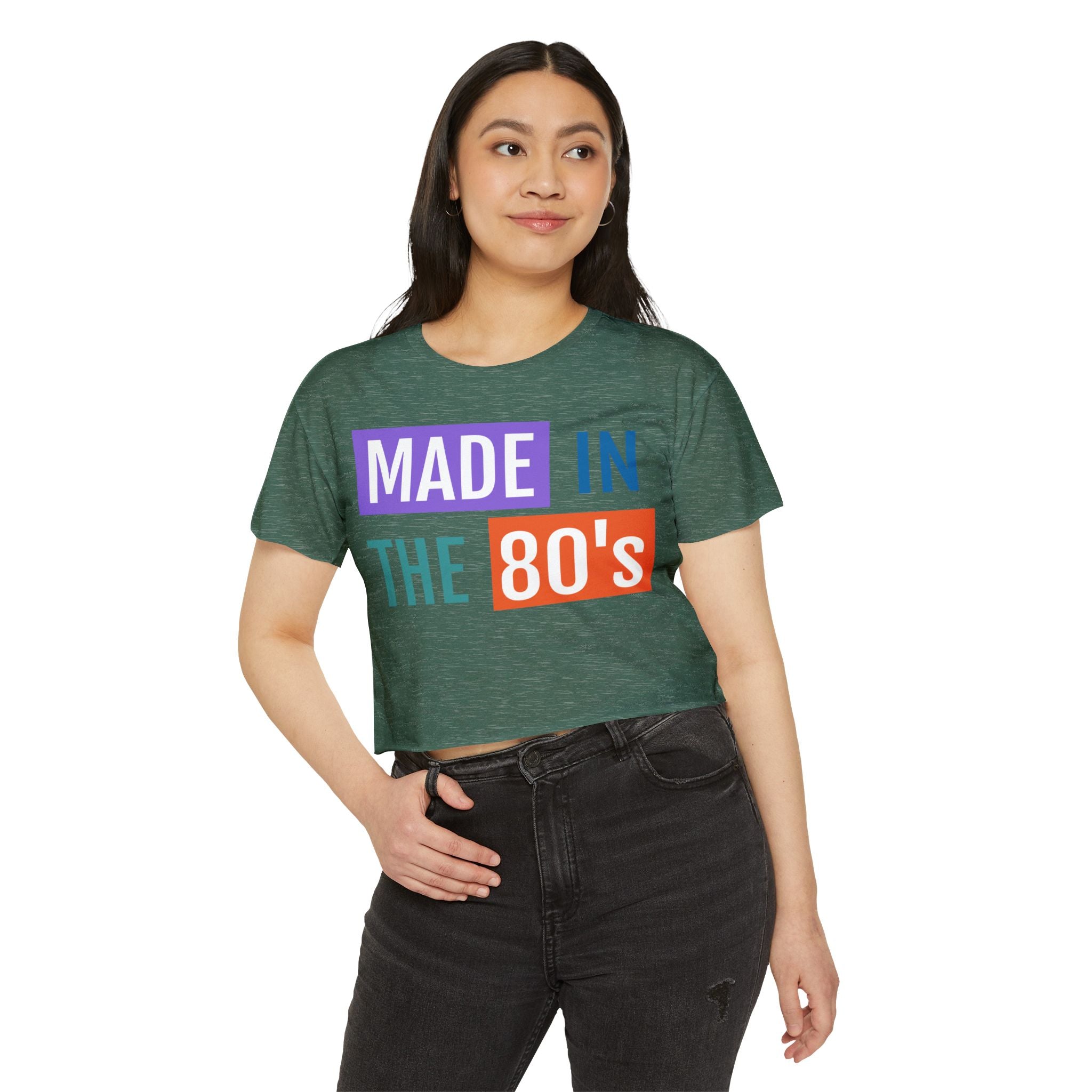 Made in the 80's Crop Top — Women's Retro Festival Tee