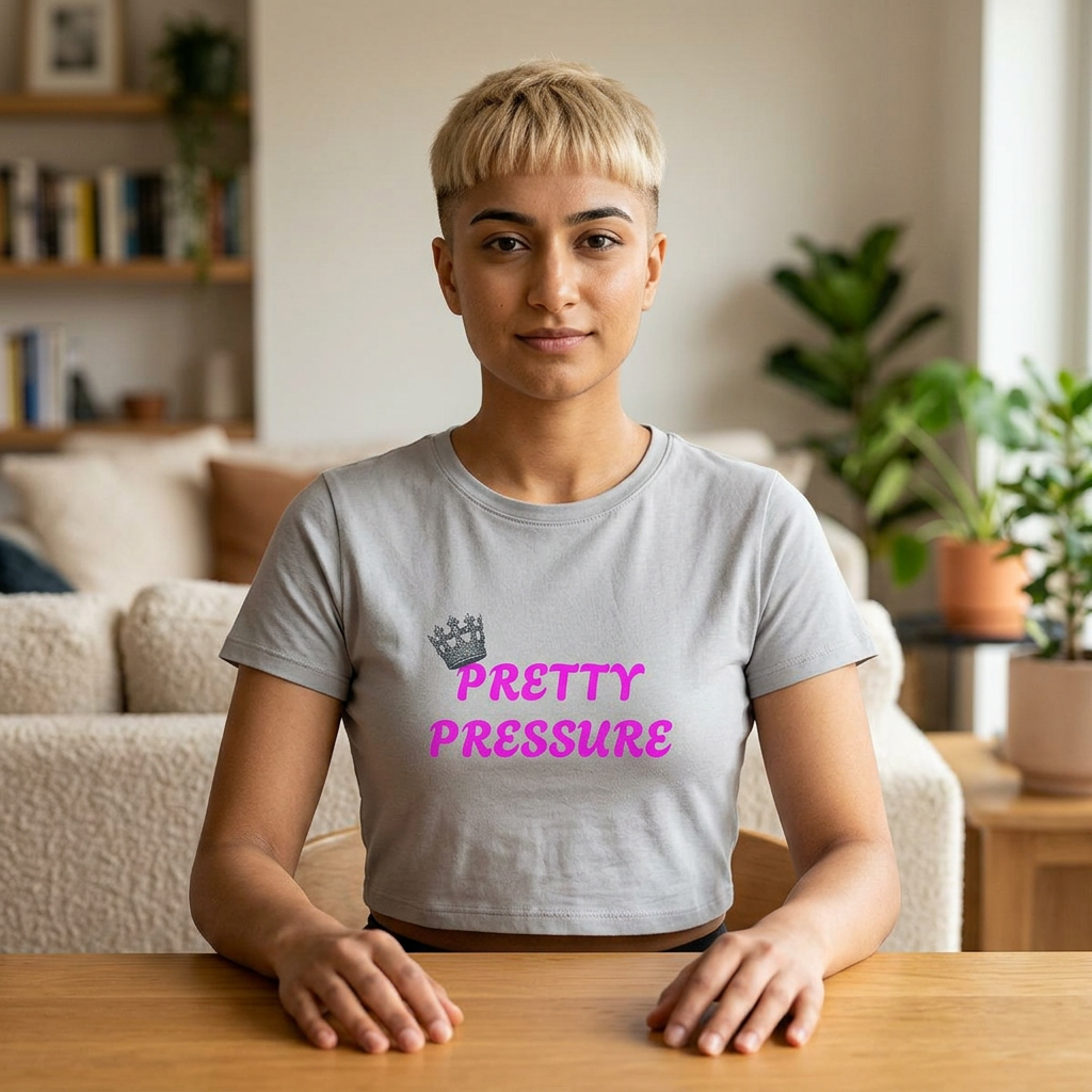 Pretty Pressure Cropped Tee — "Pretty Pressure" Graphic Top