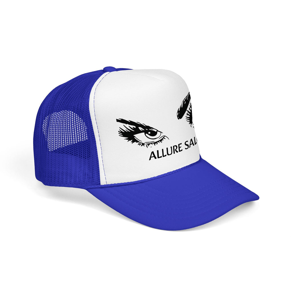 Allure Salon Trucker Hat — Embroidered Eye Logo Foam Cap