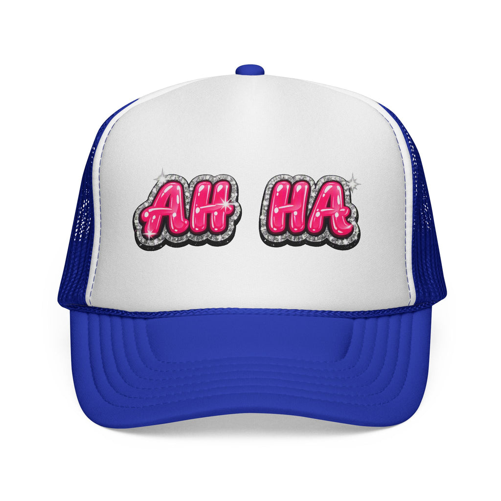AH HA Pink Bubble Trucker Cap