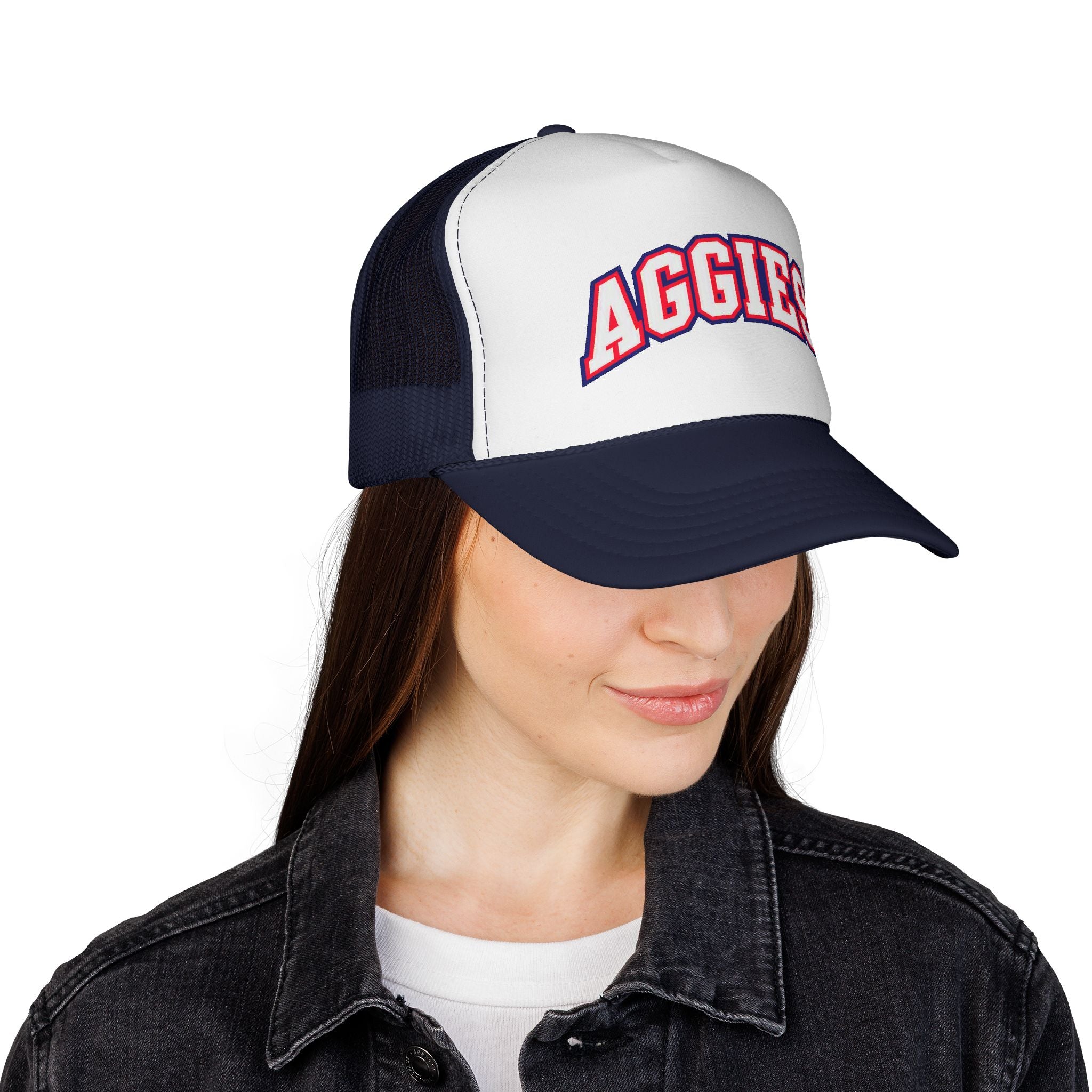 Aggies Embroidered Trucker Cap — Vintage Team Mesh Hat