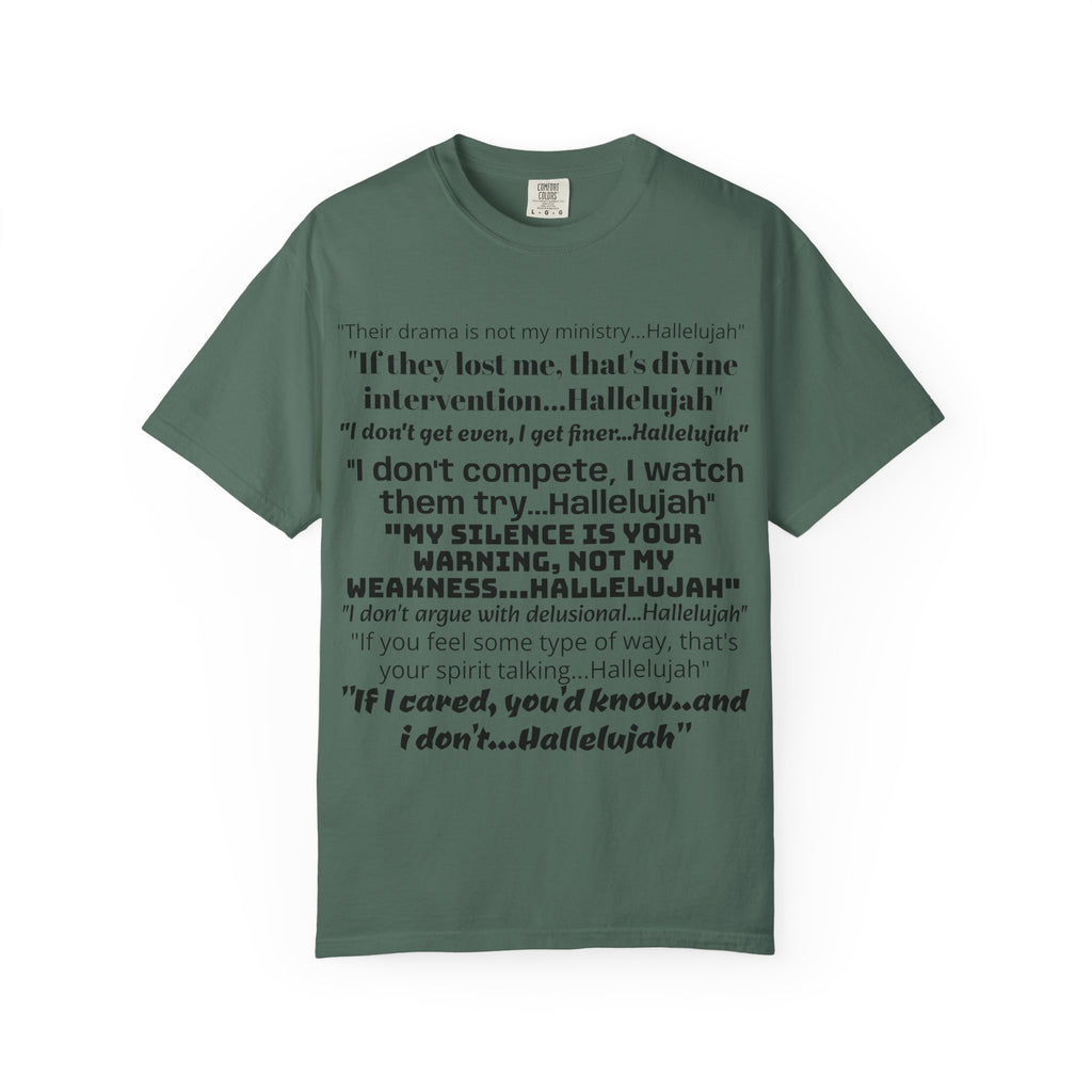 Petty Quote T-Shirt — "Hallelujah" Typography Tee with Back Logo