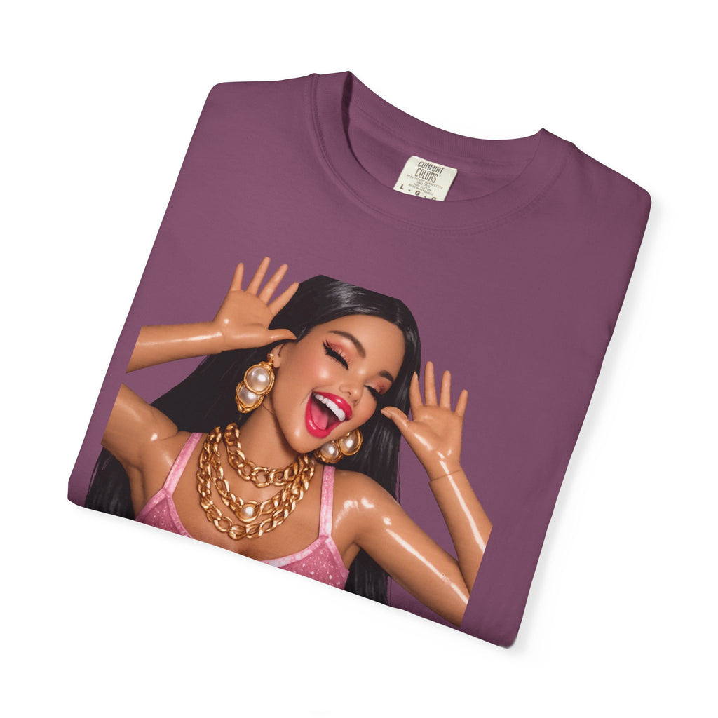 Graphic Tee — 'AH HA' Diva Illustration Crop Top Design