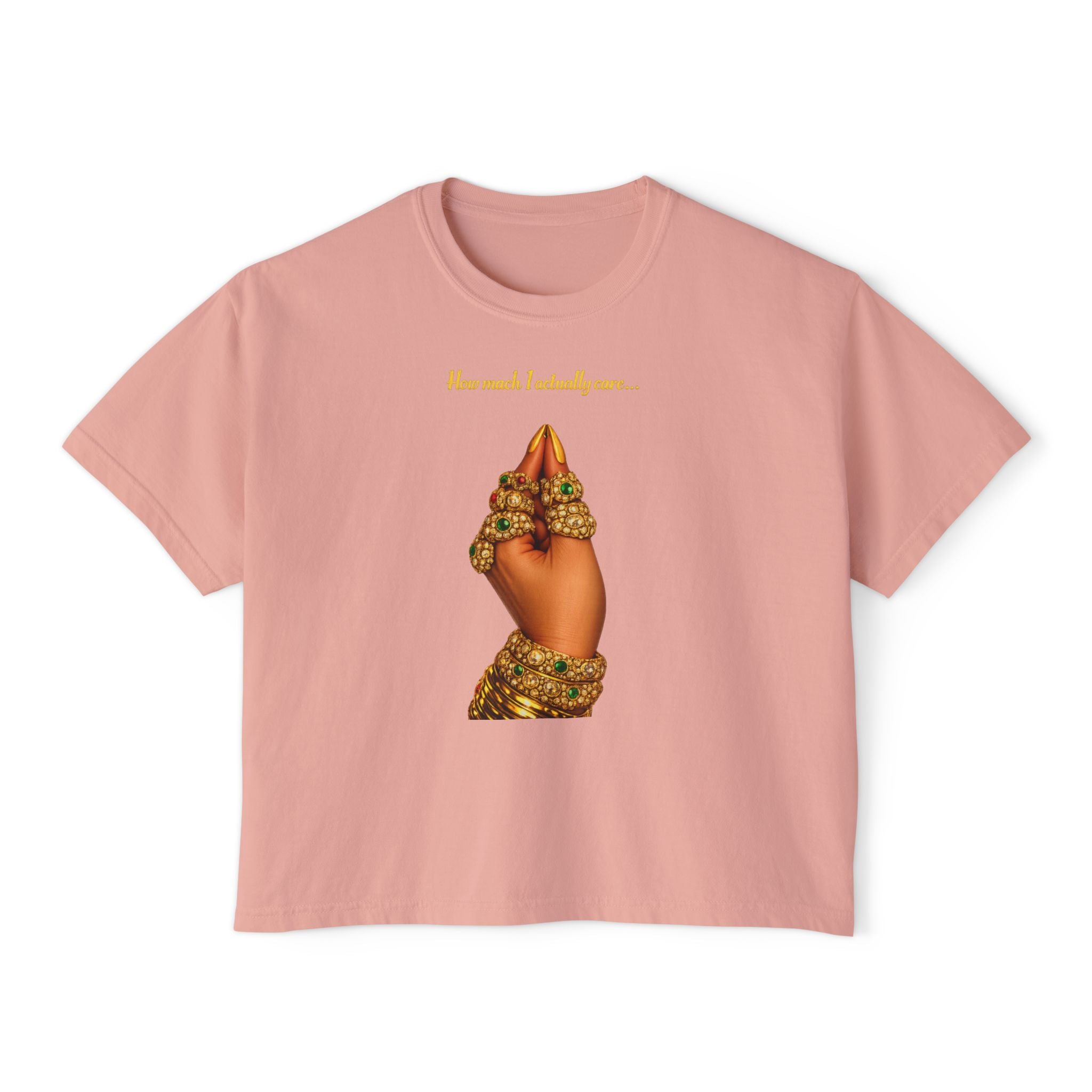 Women's Boxy Tee — 'How much I missed you' Praying Hands Graphic Tee