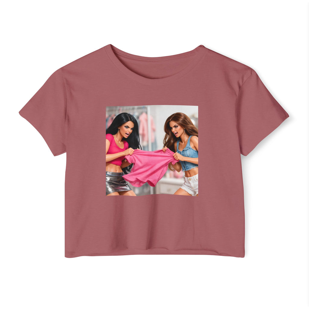 Festival Crop Top — Colorful Diva Tug-of-War Graphic