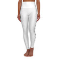 High-Waisted Yoga Leggings — Minimal Side Script AOP