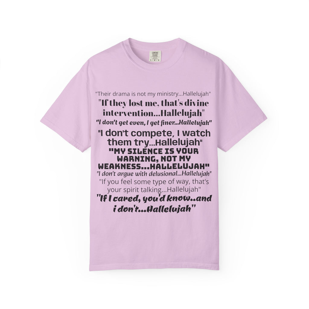 Petty Quote T-Shirt — "Hallelujah" Typography Tee with Back Logo