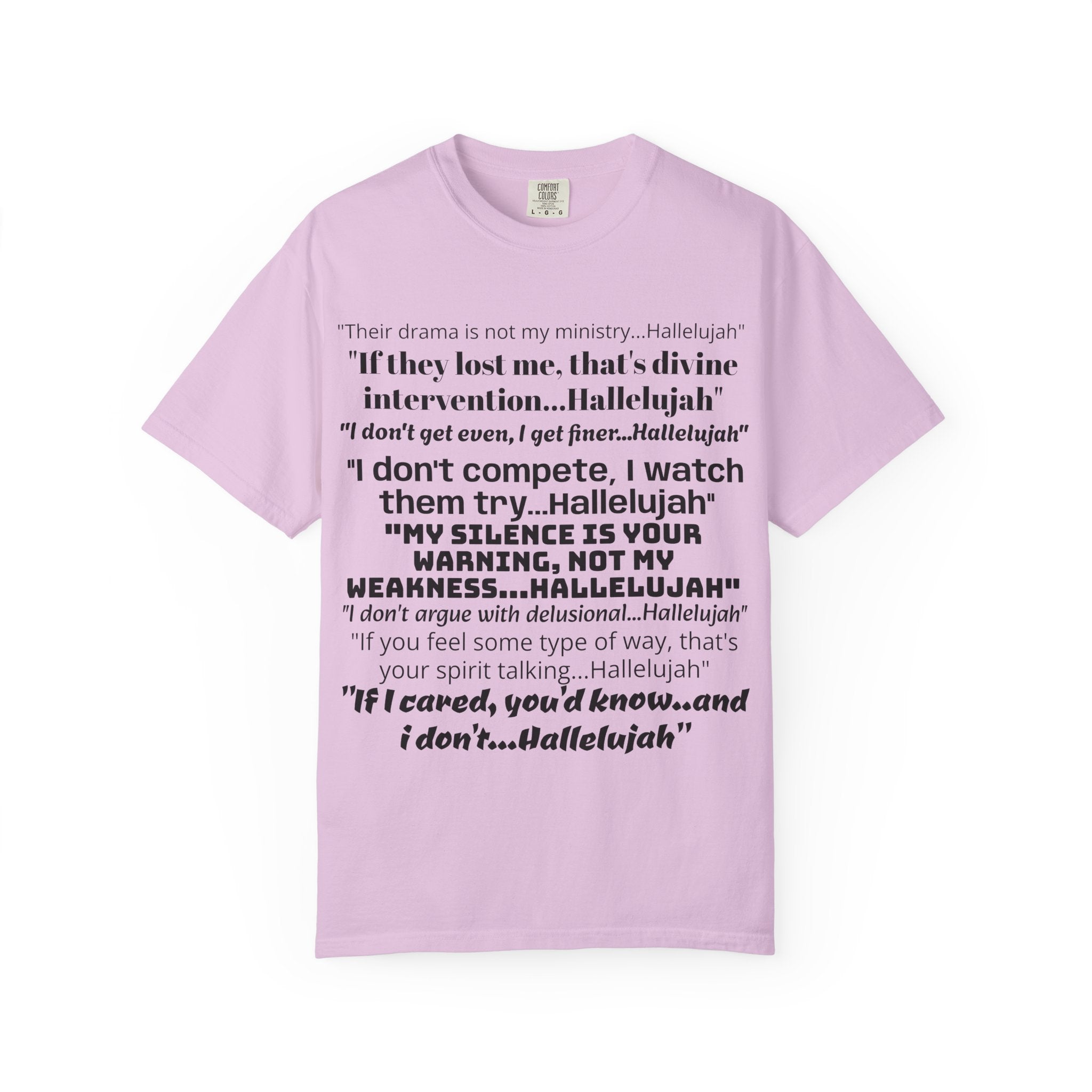 Petty Quote T-Shirt — "Hallelujah" Typography Tee with Back Logo