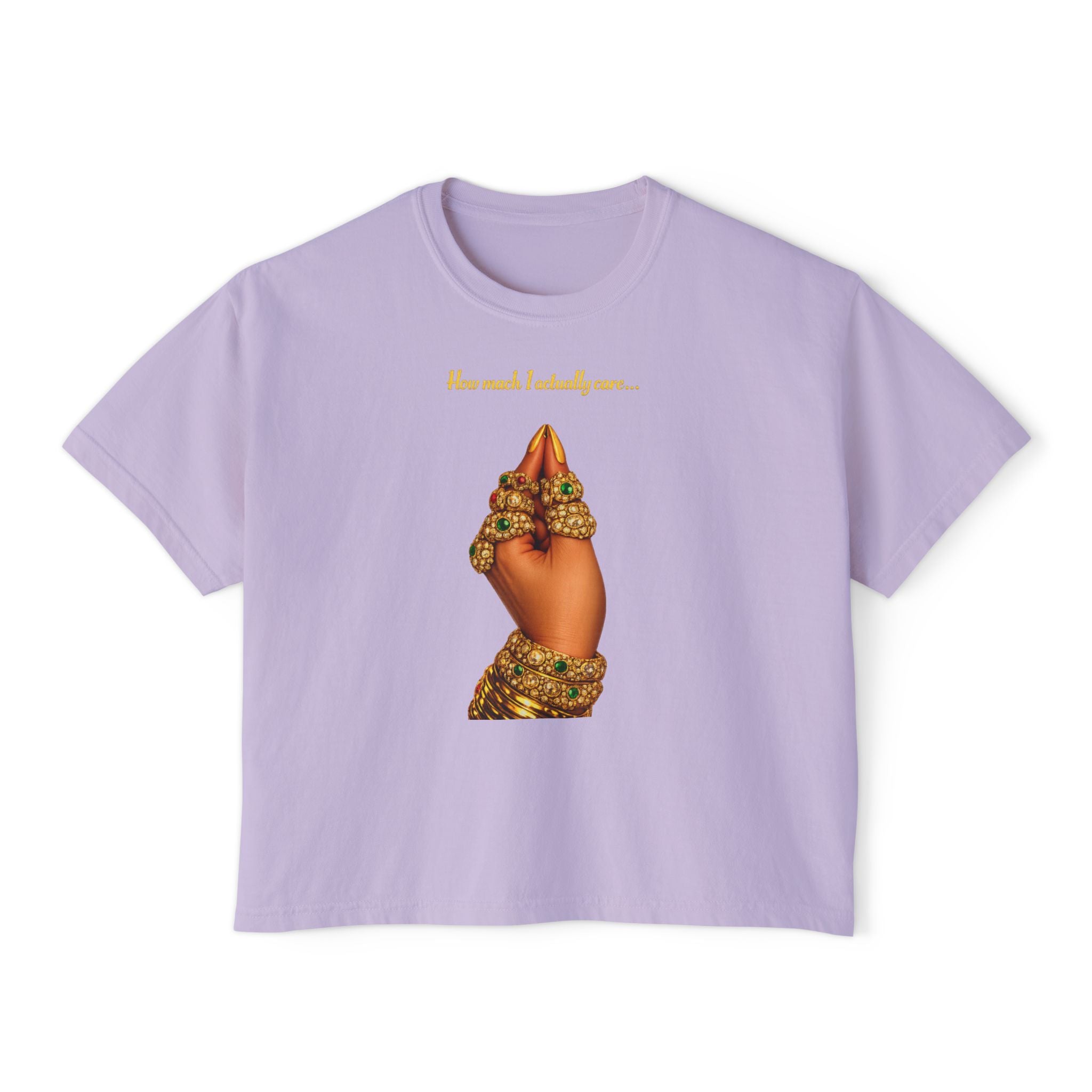 Women's Boxy Tee — 'How much I missed you' Praying Hands Graphic Tee