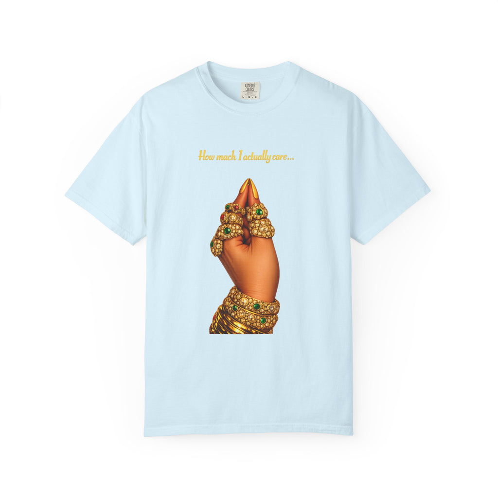 Hand Gesture T-Shirt — "How Much I Loveth You" Gold Jewels Graphic