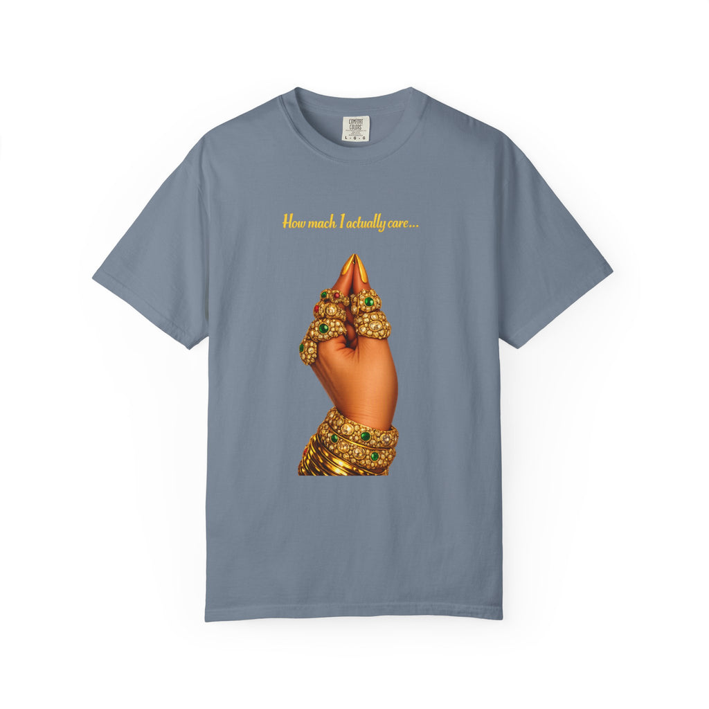 Hand Gesture T-Shirt — "How Much I Loveth You" Gold Jewels Graphic