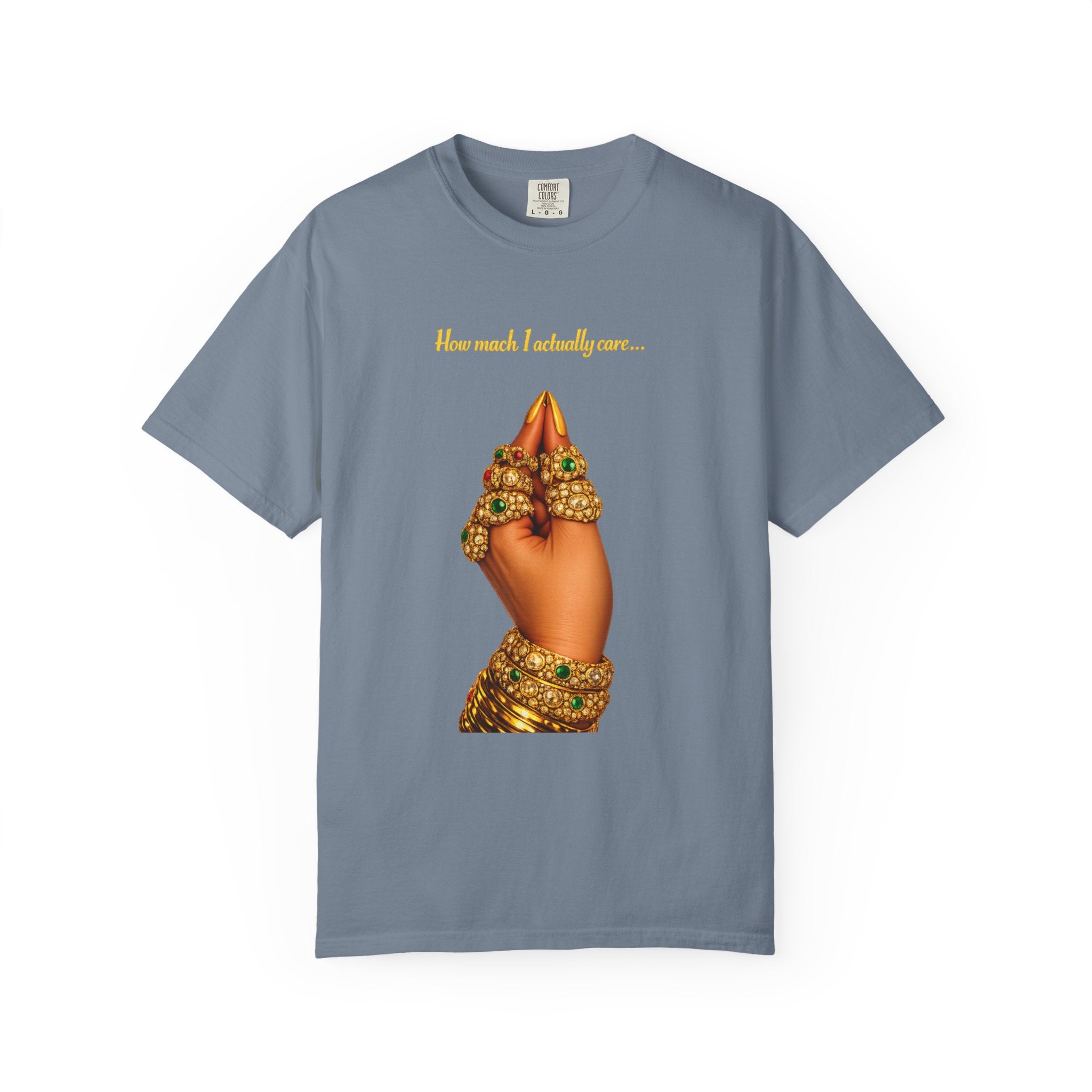 Hand Gesture T-Shirt — "How Much I Loveth You" Gold Jewels Graphic