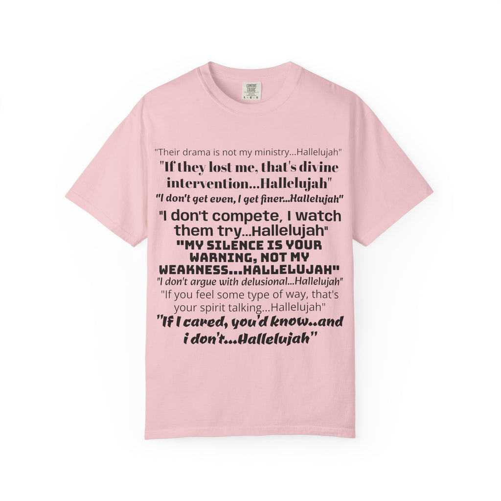 Petty Quote T-Shirt — "Hallelujah" Typography Tee with Back Logo