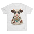 Cow with Sunglasses & Turquoise Necklace T-Shirt — Quirky Western Farm Animal Tee
