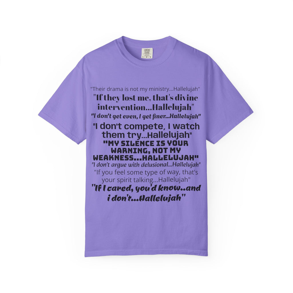 Petty Quote T-Shirt — "Hallelujah" Typography Tee with Back Logo