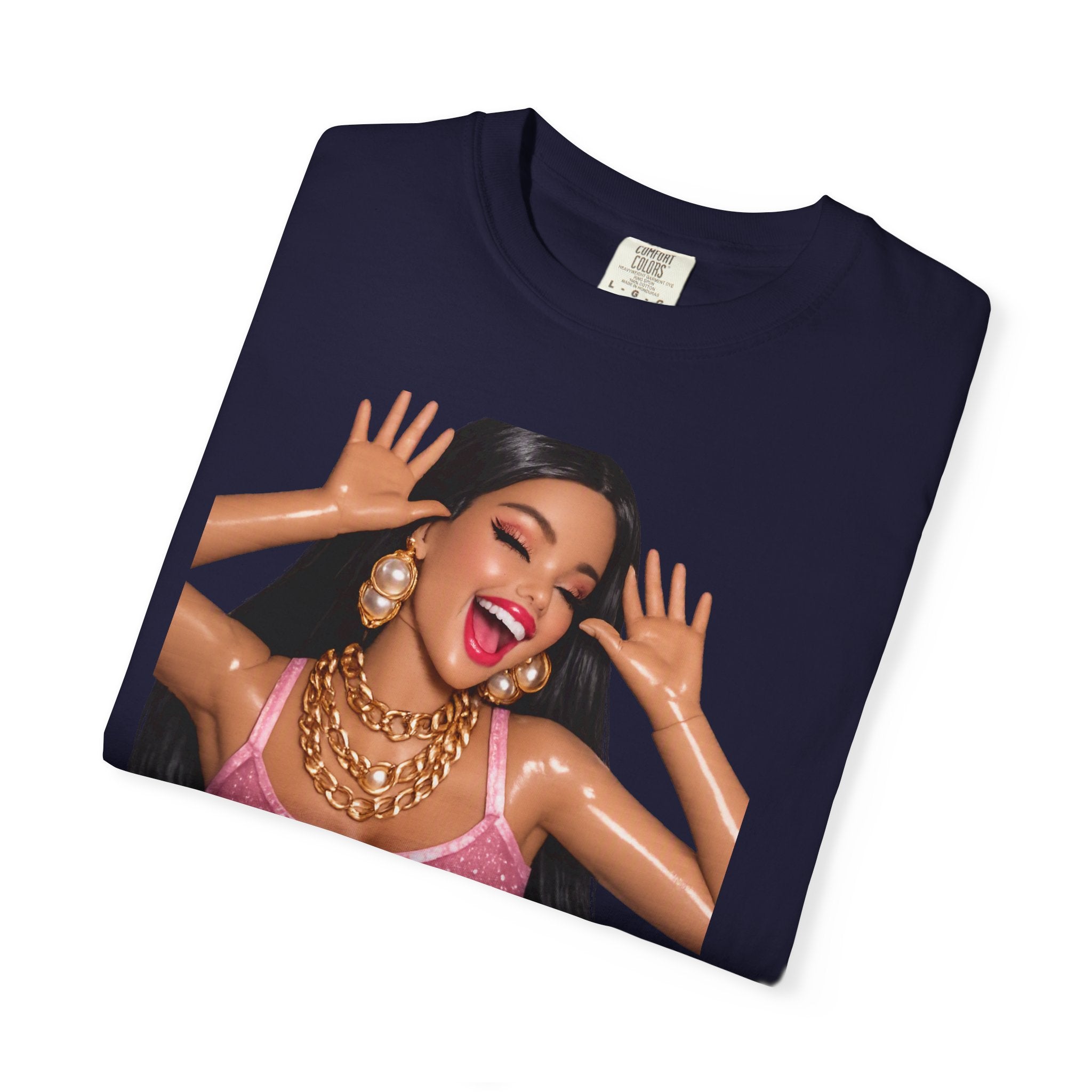 Graphic Tee — 'AH HA' Diva Illustration Crop Top Design