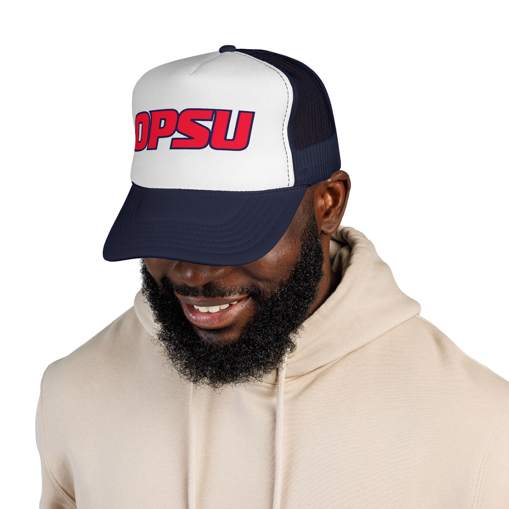 OPS U Trucker Cap — Retro Athletic Mesh Baseball Hat