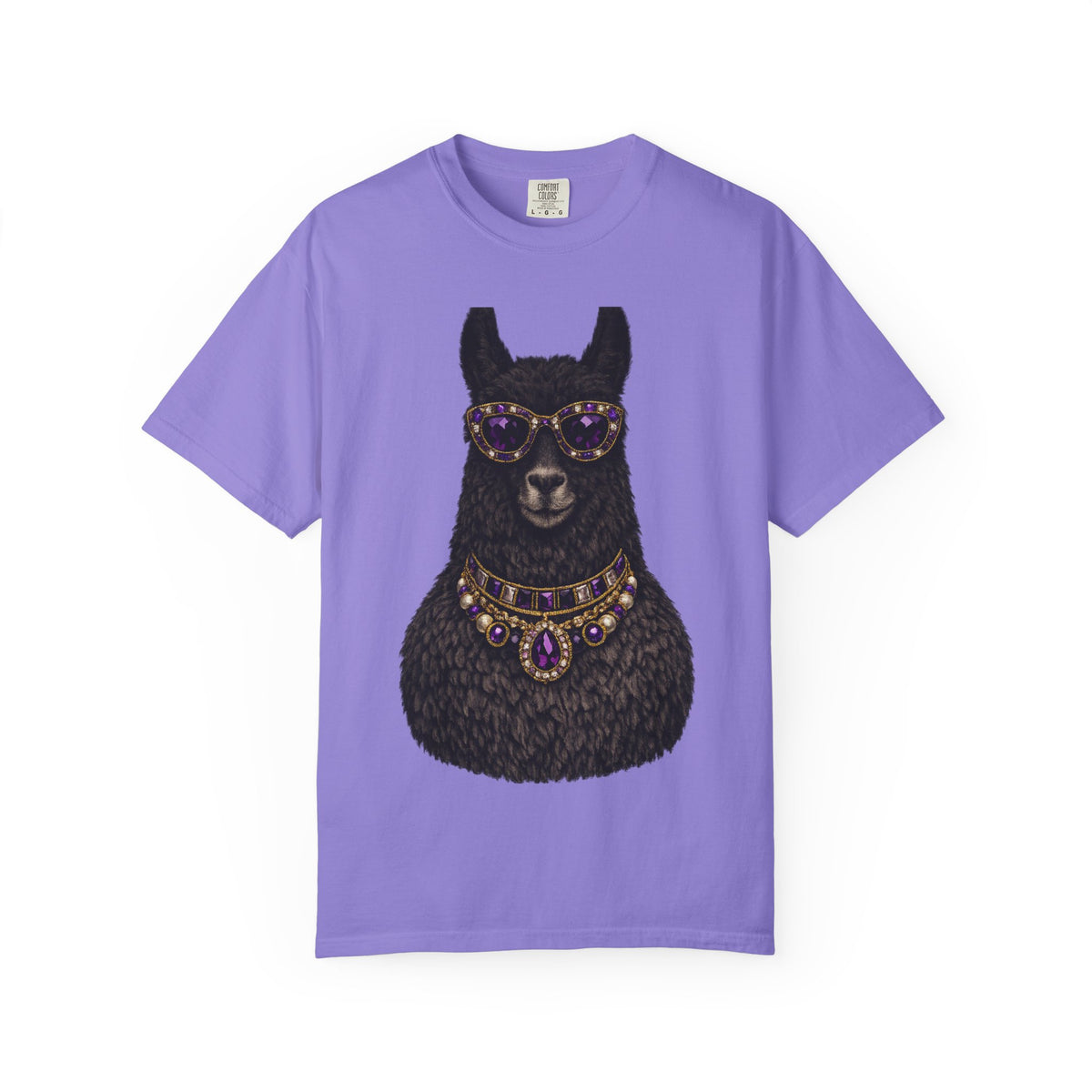 Mystical Llama Sunglasses Garment-Dyed T-Shirt