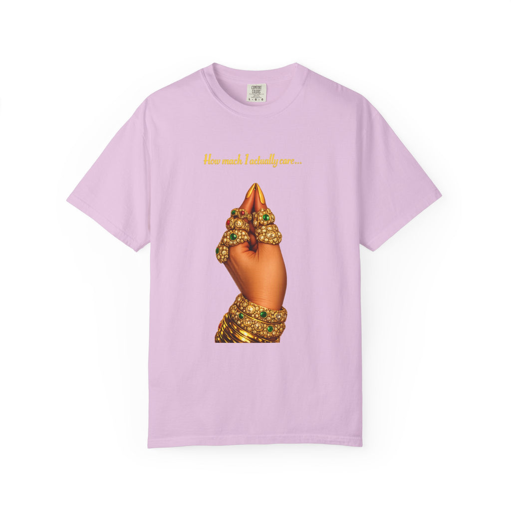 Hand Gesture T-Shirt — "How Much I Loveth You" Gold Jewels Graphic