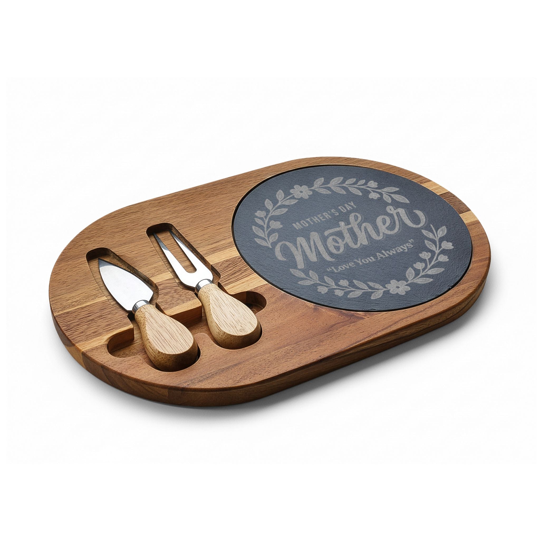 Engraved Mother’s Day Charcuterie Board — ‘Mother, Love You Always’ Cheese Serving Set
