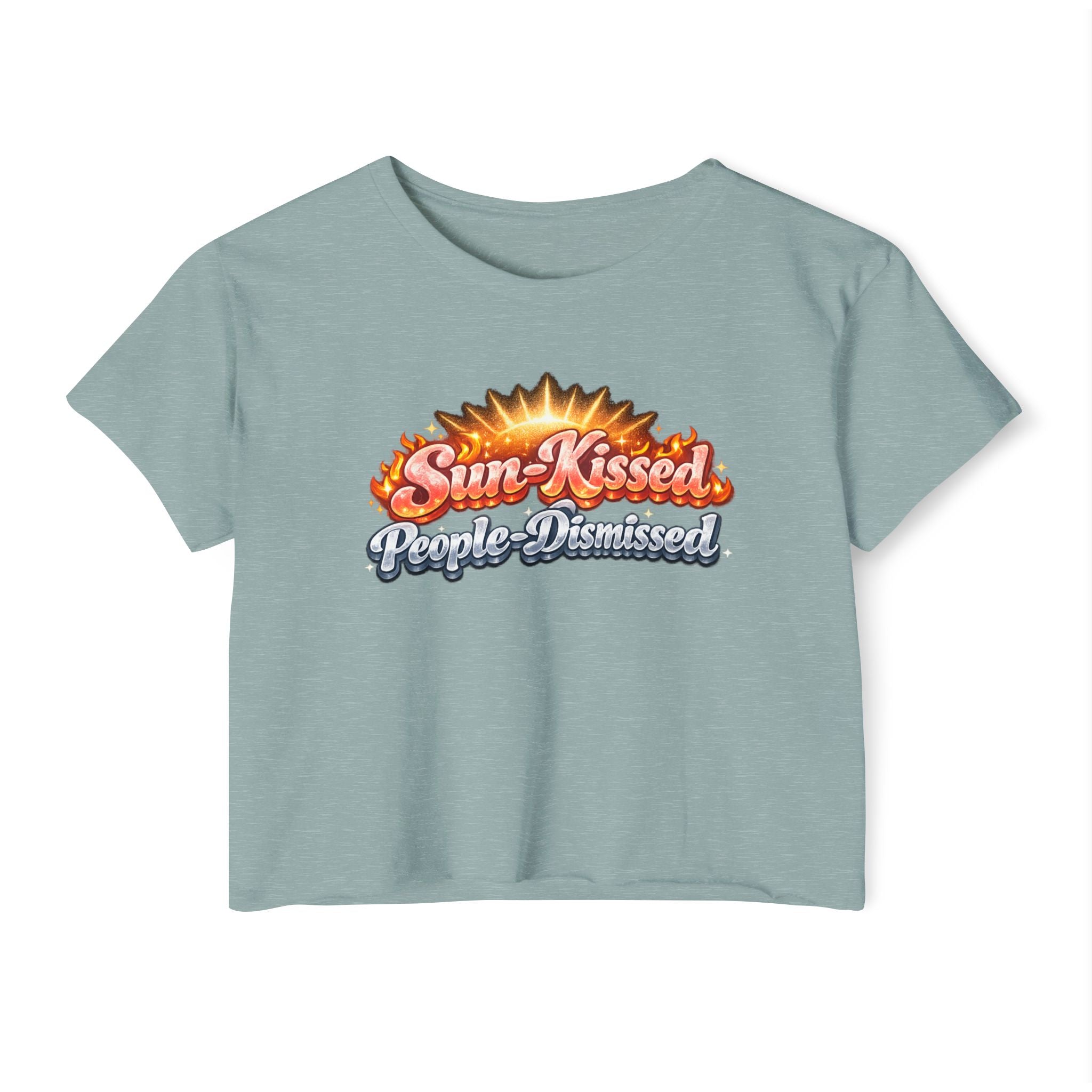 Sun-Kissed Crop Top — "Sun-Kissed, People-Dismissed" Festival Tee