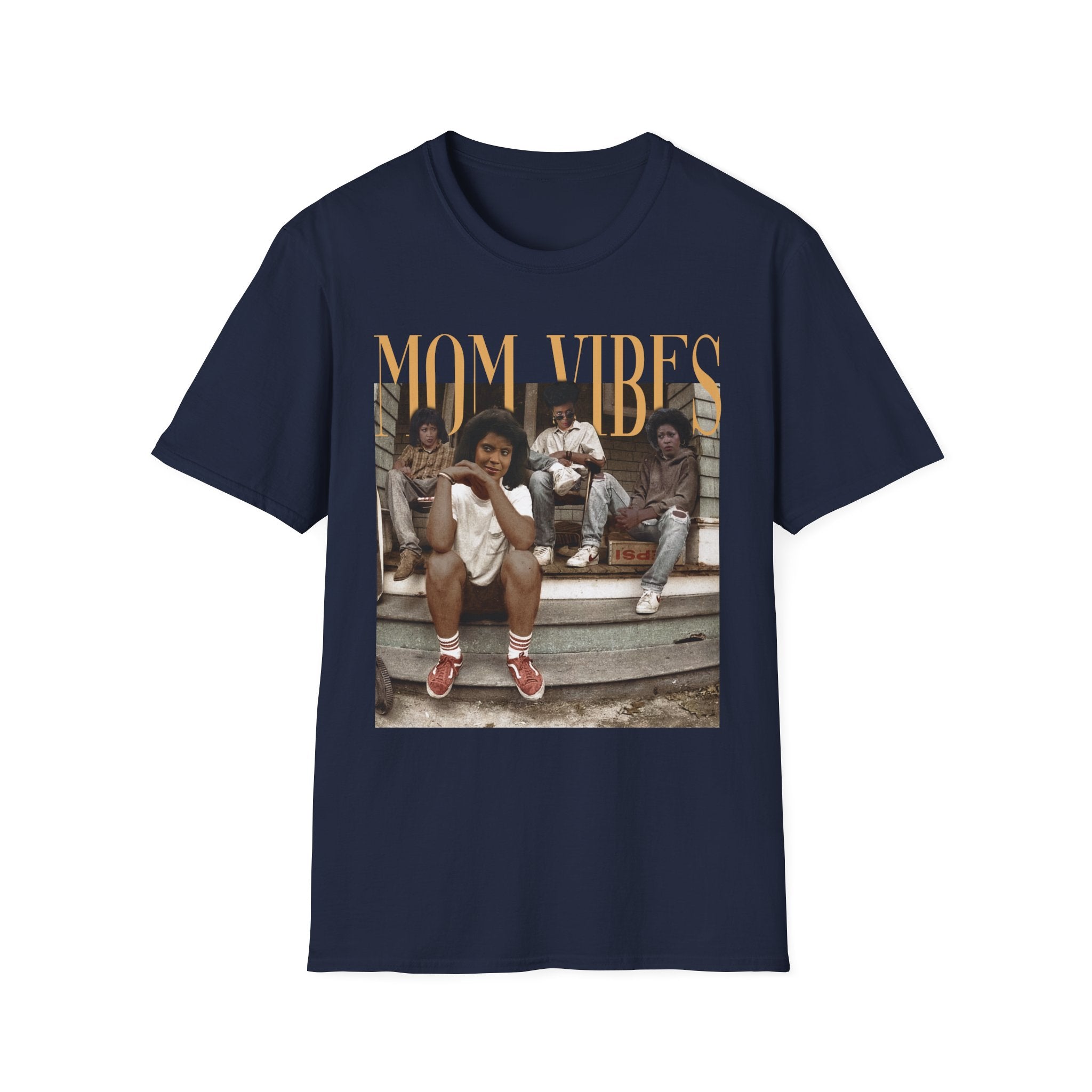 T-Shirt — "Mom Vibes" Retro Family Photo Graphic Tee
