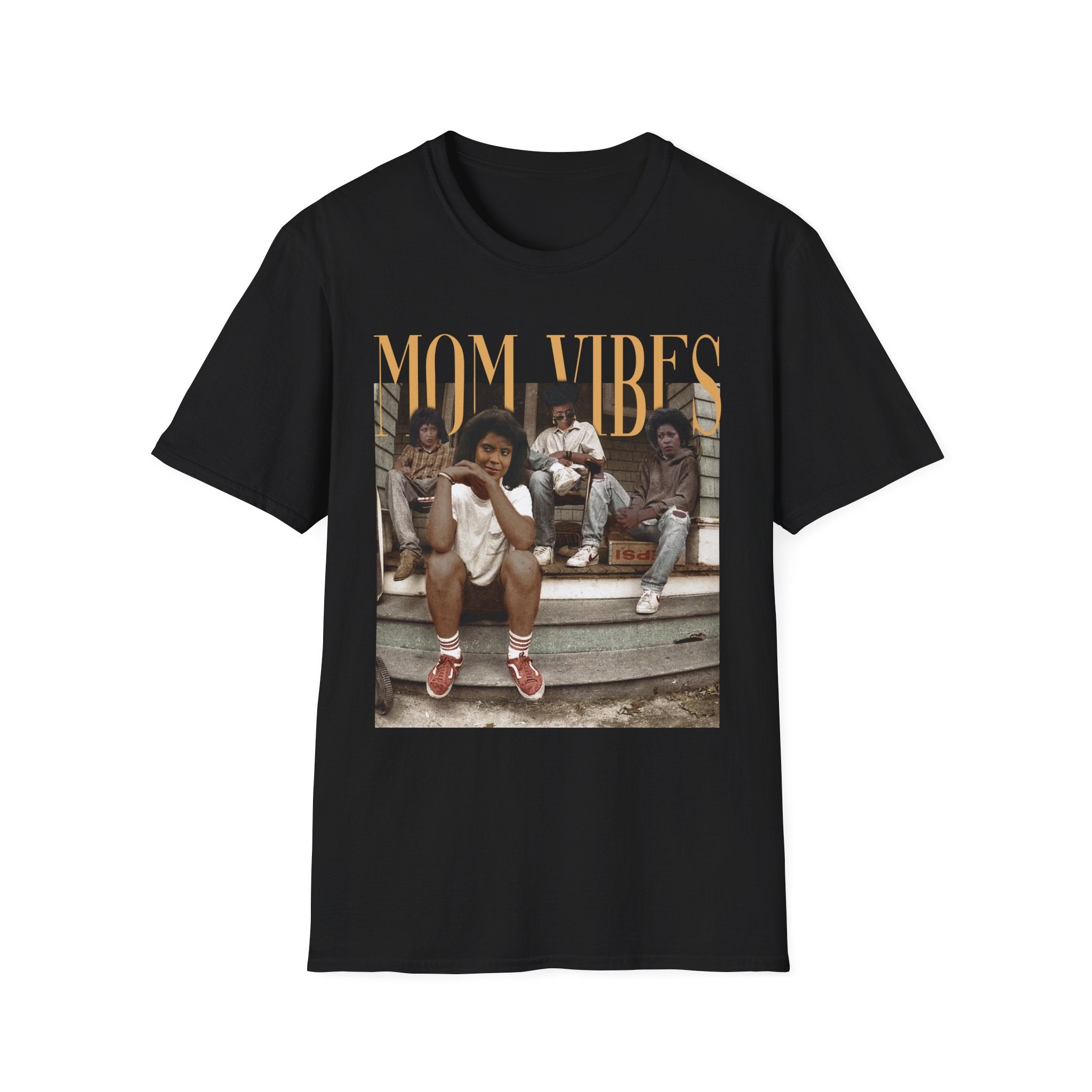 T-Shirt — "Mom Vibes" Retro Family Photo Graphic Tee