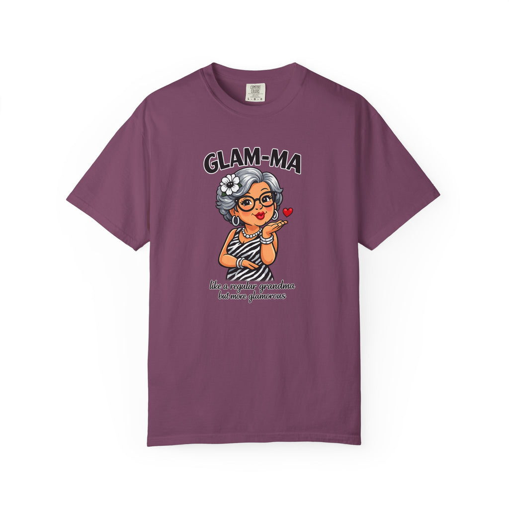 Glam-Ma T-Shirt — Cute Grandma Graphic Tee (“Glam-Ma: like a regular grandma but more glamorous”)