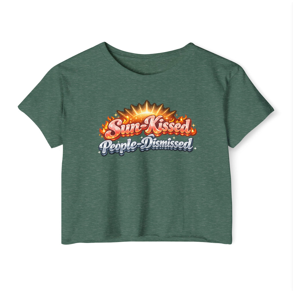 Sun-Kissed Crop Top — "Sun-Kissed, People-Dismissed" Festival Tee