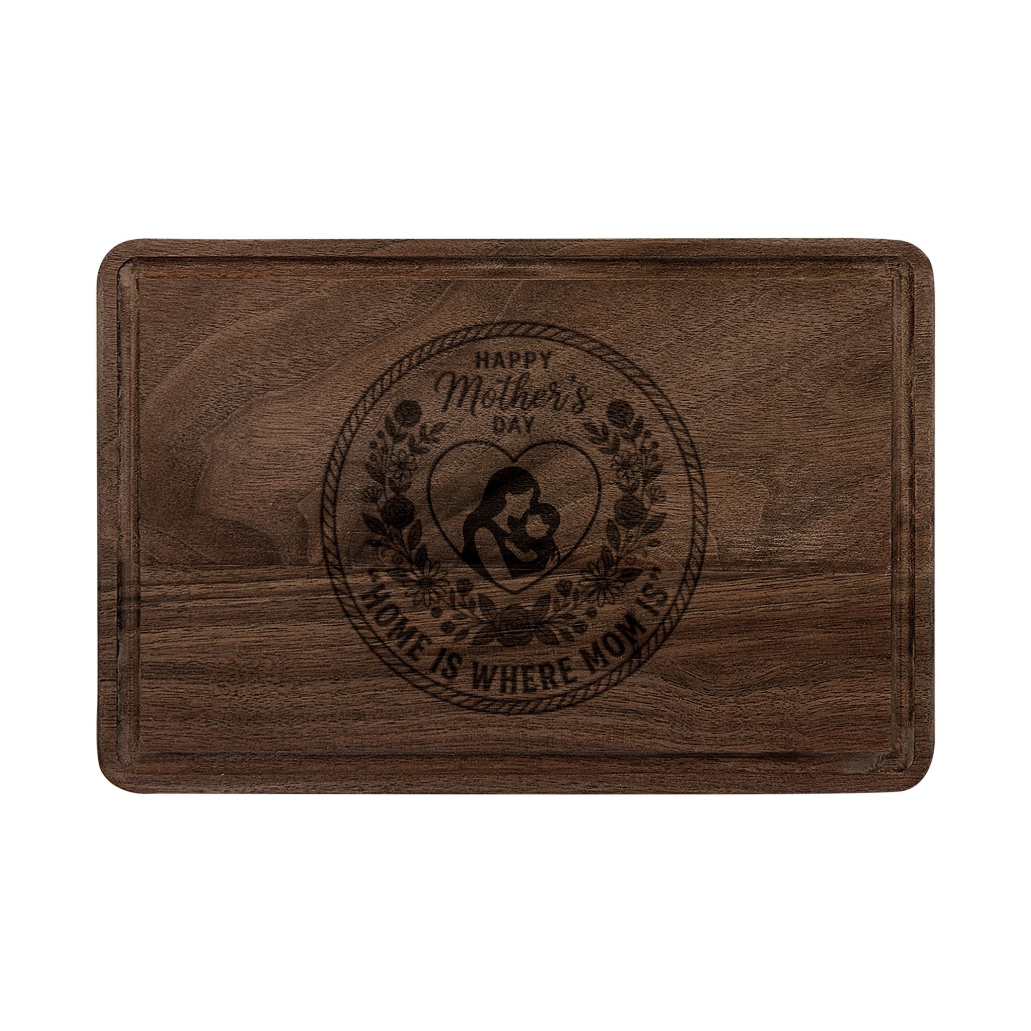 Engraved 'Home Is Where Mom Is' Wooden Cutting Board
