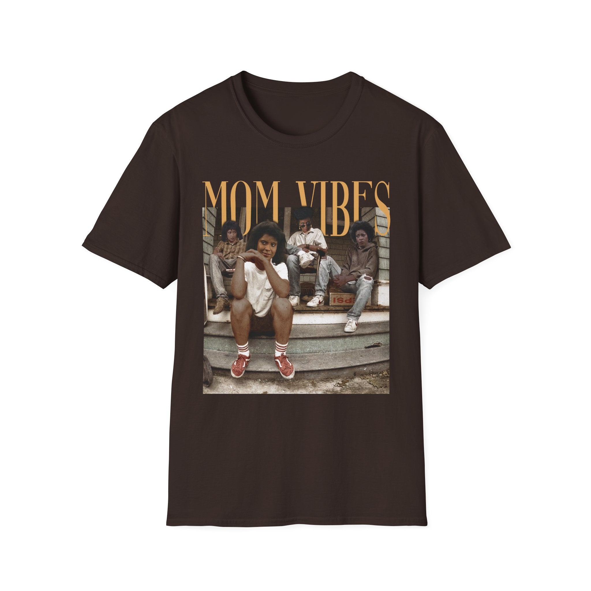 T-Shirt — "Mom Vibes" Retro Family Photo Graphic Tee