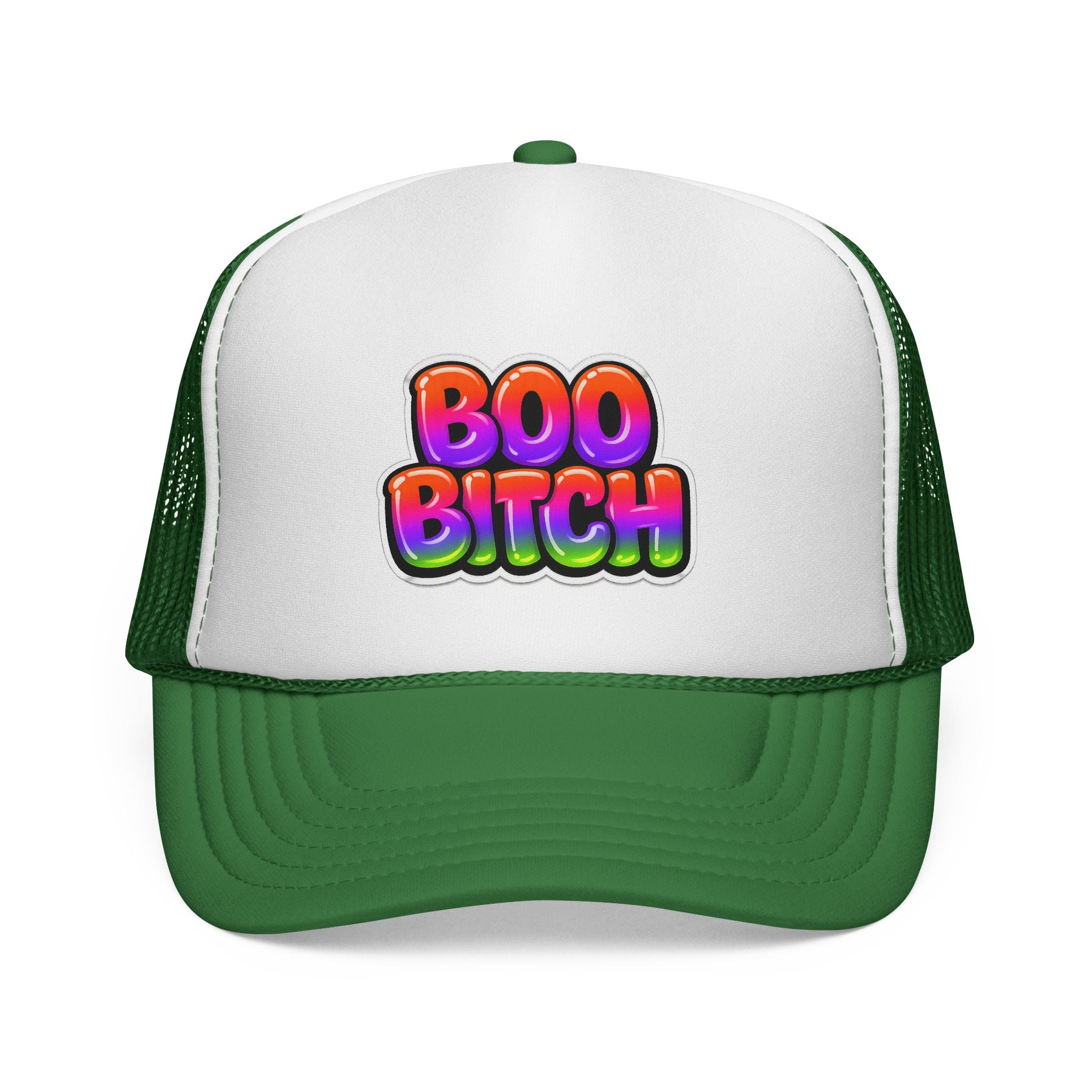 Boo Bitch Trucker Cap — Colorful Halloween Party Mesh Hat
