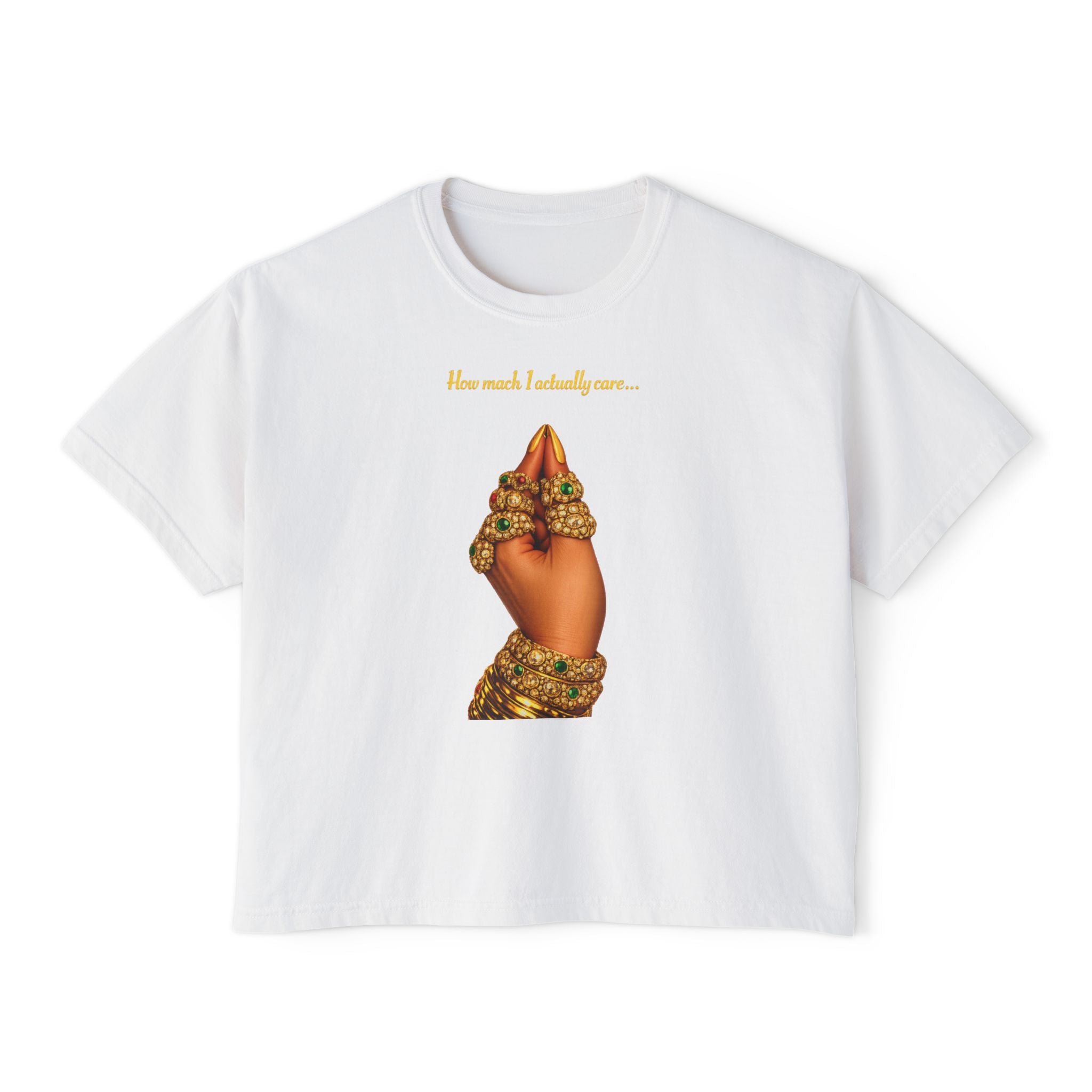 Women's Boxy Tee — 'How much I missed you' Praying Hands Graphic Tee