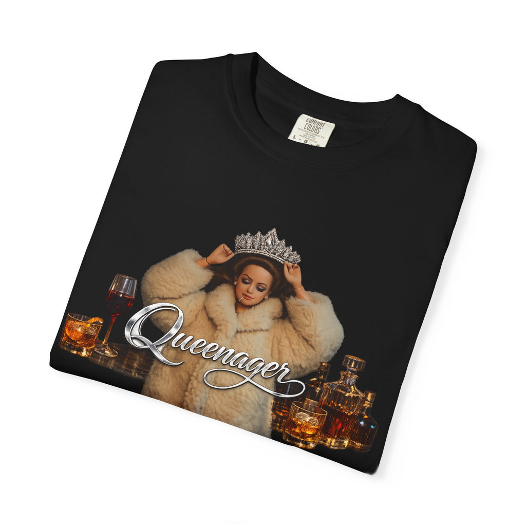 Queenmom Graphic T-Shirt — "Queenie" Crowned Fur Design