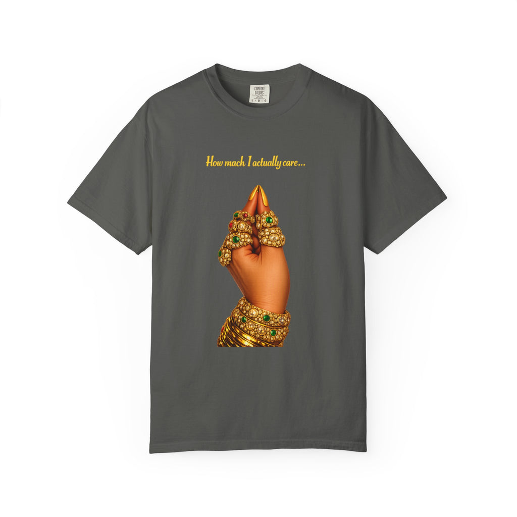 Hand Gesture T-Shirt — "How Much I Loveth You" Gold Jewels Graphic