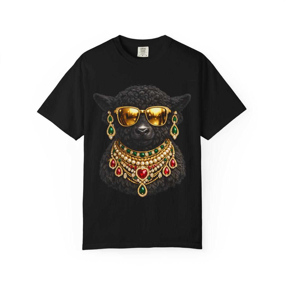 Jeweled Black Cat in Sunglasses T-Shirt