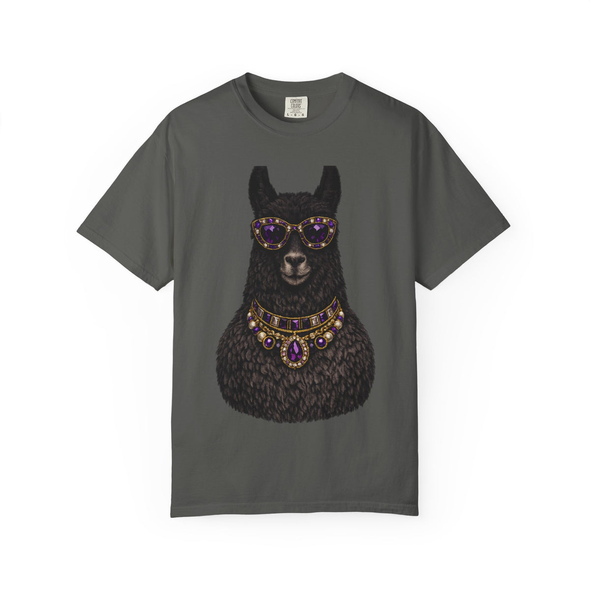 Mystical Llama Sunglasses Garment-Dyed T-Shirt