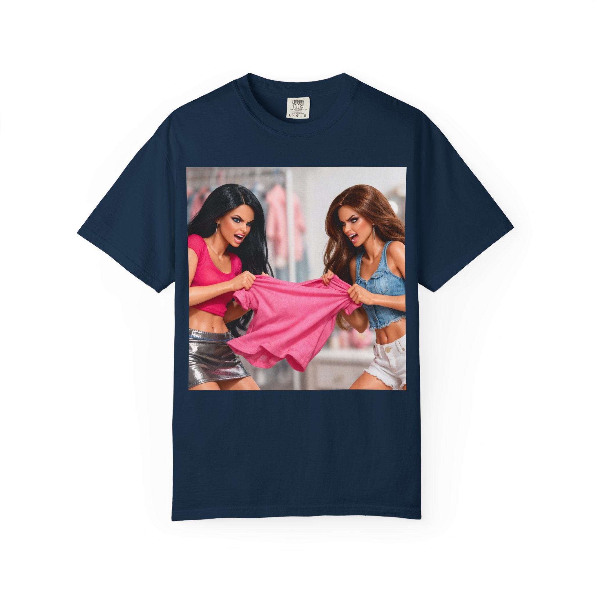 Doll Diva Tug of War— Pink Fashion Fight Graphic T-Shirt