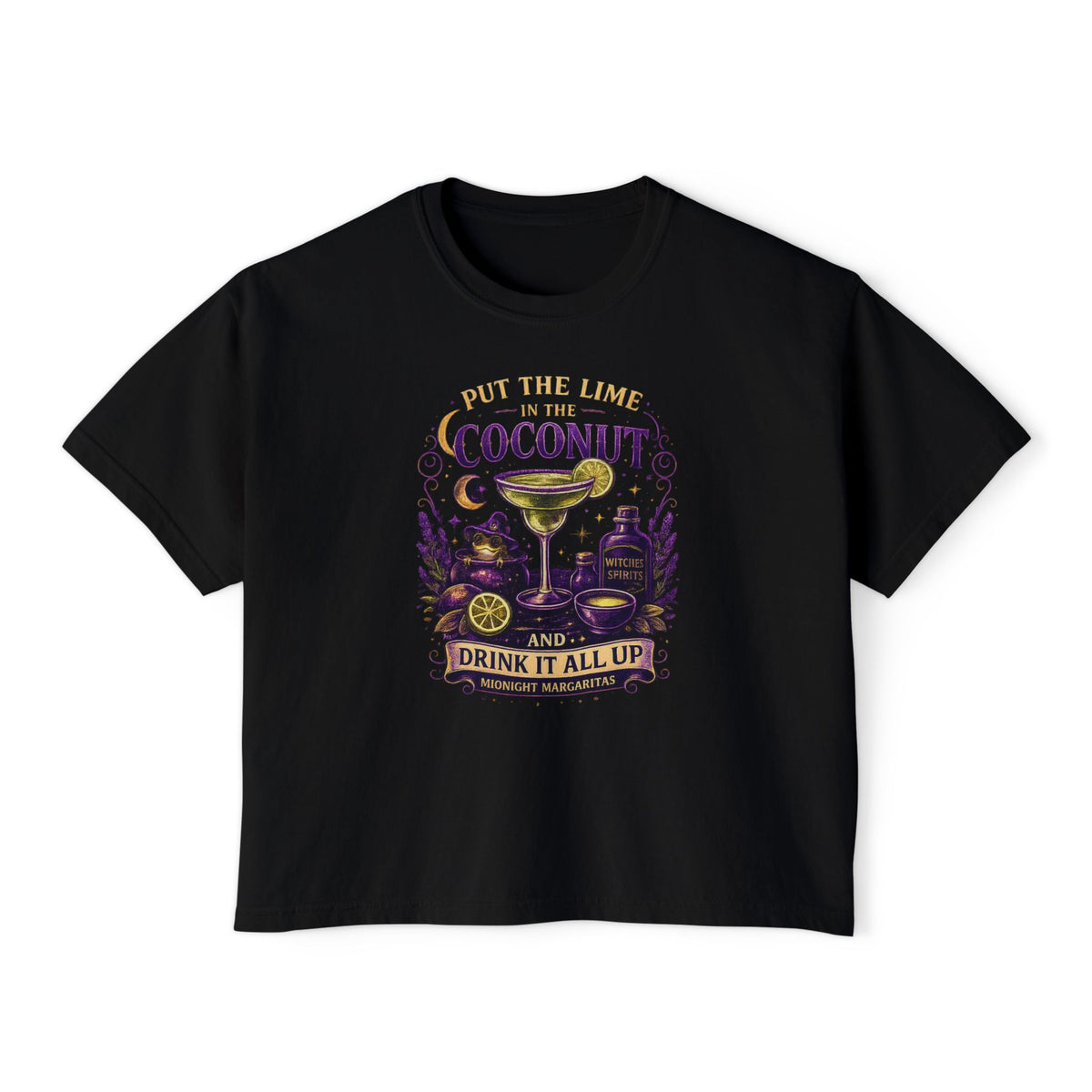 Cocktail Tee — “Put the Lime in the Coconut” Margarita Graphic Boxy Tee