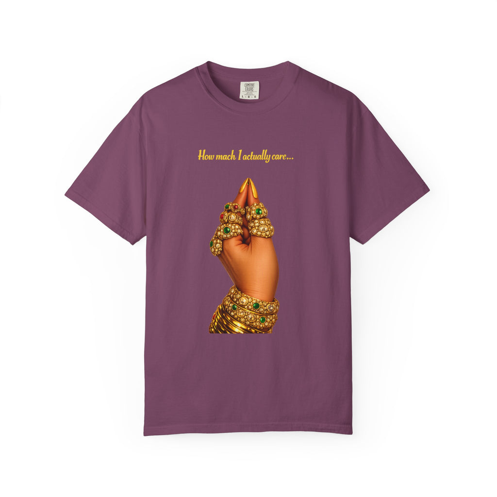 Hand Gesture T-Shirt — "How Much I Loveth You" Gold Jewels Graphic
