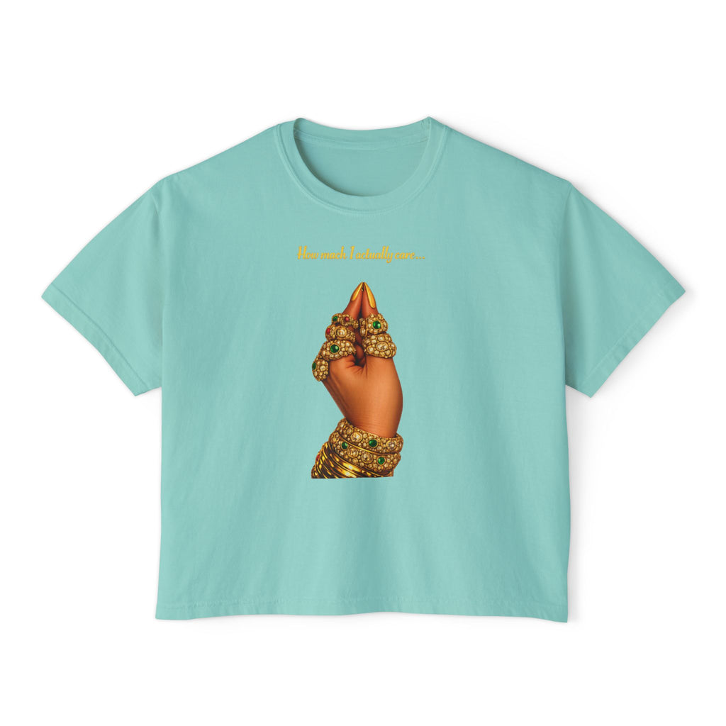Women's Boxy Tee — 'How much I missed you' Praying Hands Graphic Tee