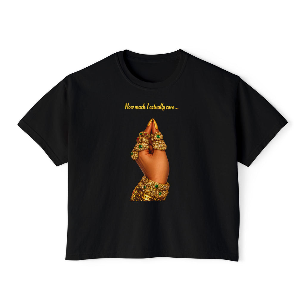 Women's Boxy Tee — 'How much I missed you' Praying Hands Graphic Tee