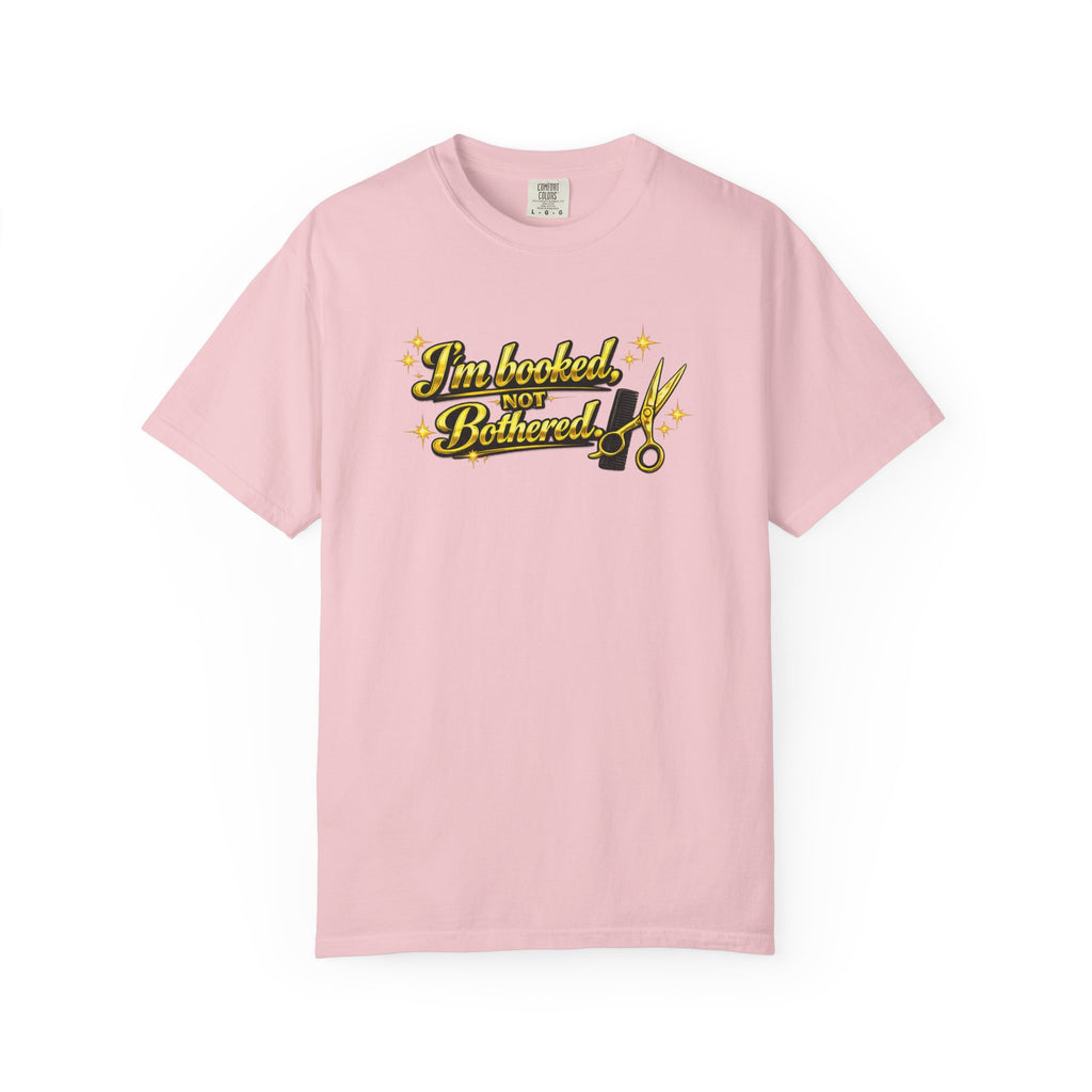 I'm Booked Not Bittered Barber T‑Shirt — Vintage Barber Scissors Design
