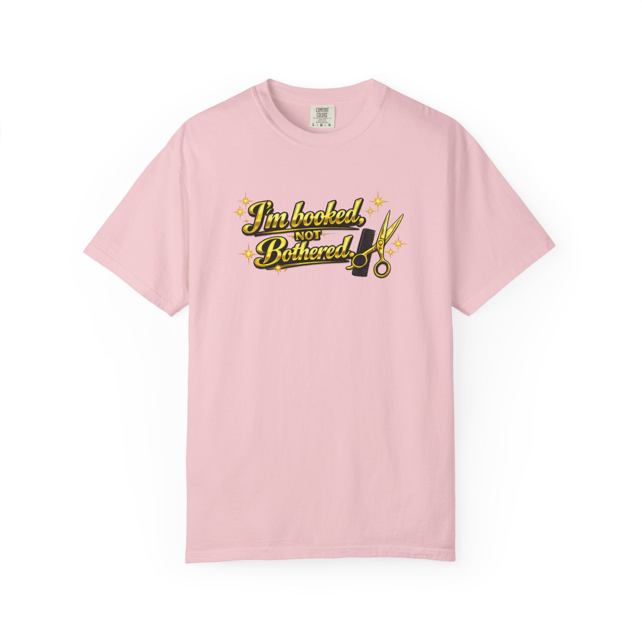 I'm Booked Not Bittered Barber T‑Shirt — Vintage Barber Scissors Design