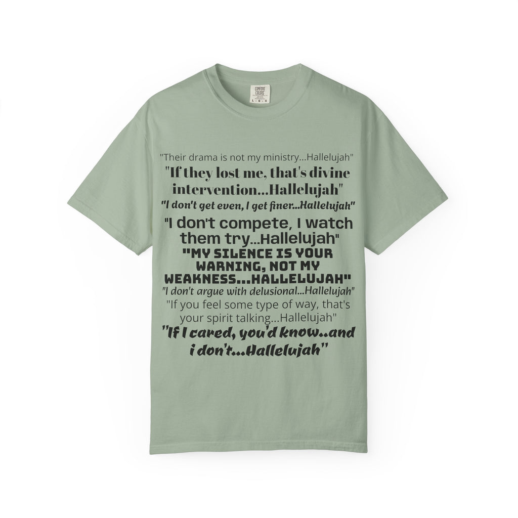 Petty Quote T-Shirt — "Hallelujah" Typography Tee with Back Logo