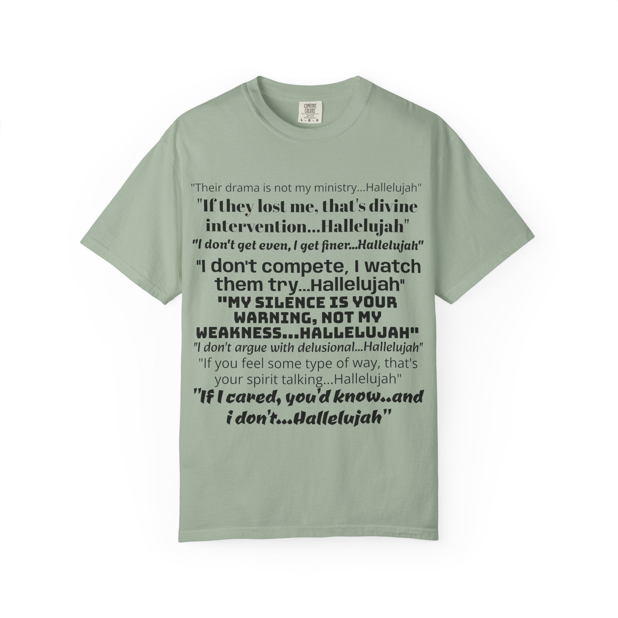 Petty Quote T-Shirt — "Hallelujah" Typography Tee with Back Logo