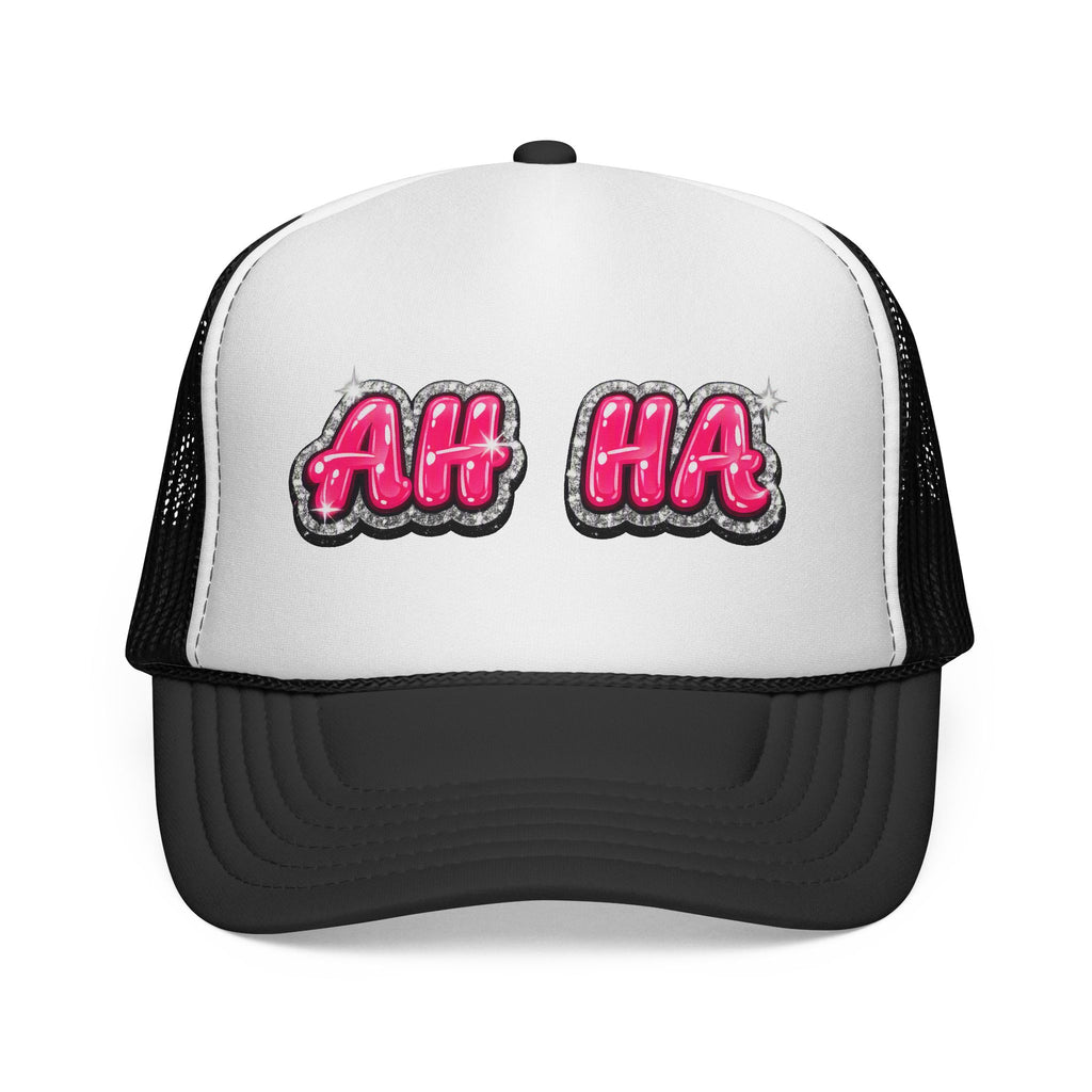 AH HA Pink Bubble Trucker Cap