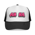 AH HA Pink Bubble Trucker Cap
