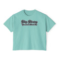 Stop Staring You Can't Afford Me Boxy Tee - Women's Casual Statement T-Shirt